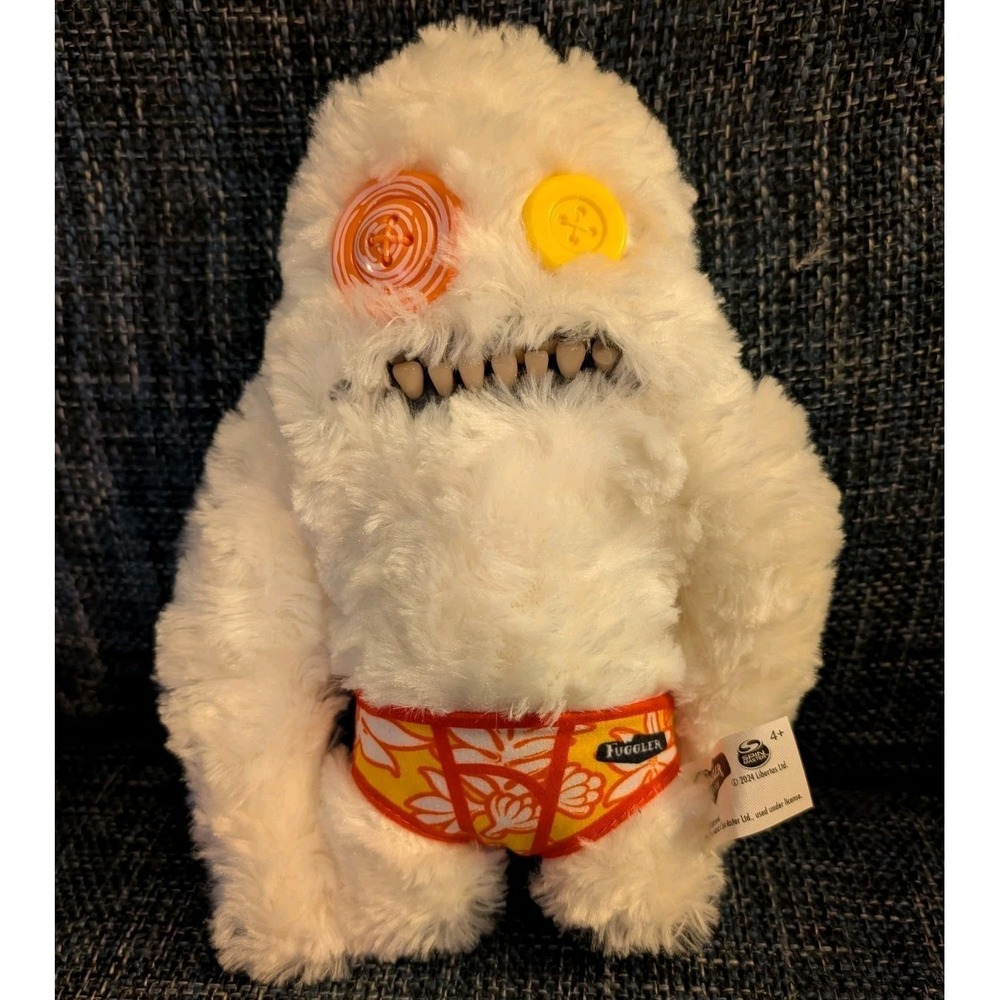 Fuggler Funny Ugly Monster Budgie‎ Edition 10" Sasquoosh White Plush Teeth